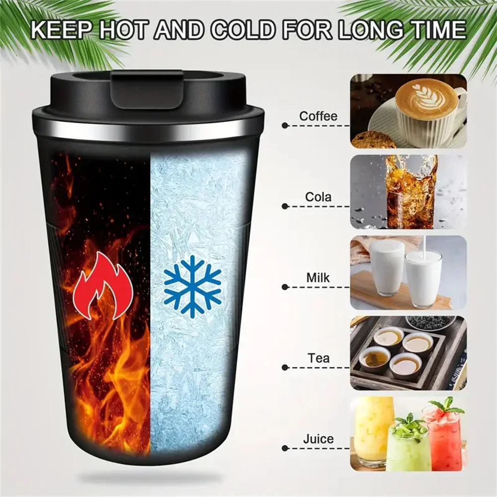 Thermo Cafe Cup Tea Water Coffee Double Stainless Steel 380 Mug Car
