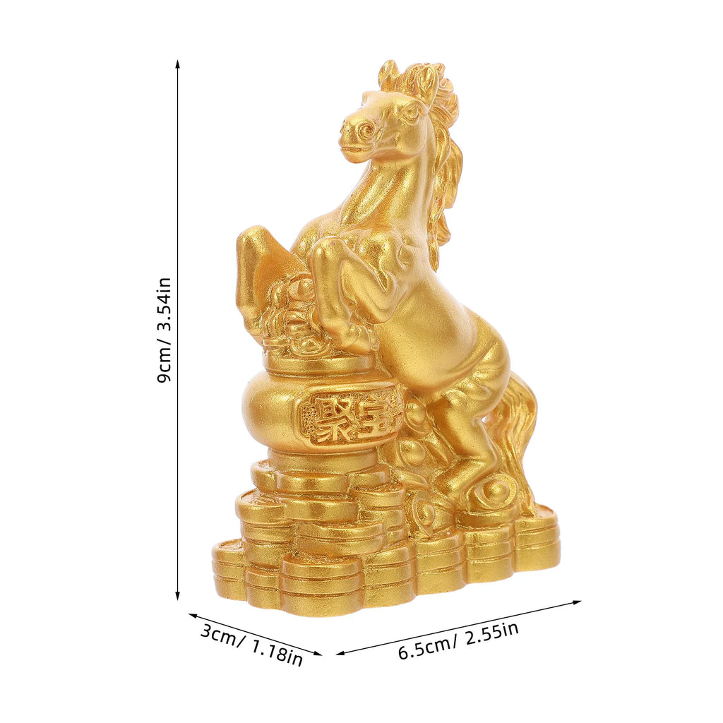 Resin Standing Horse Statue 2026 Year Ornament Home Office Decorative