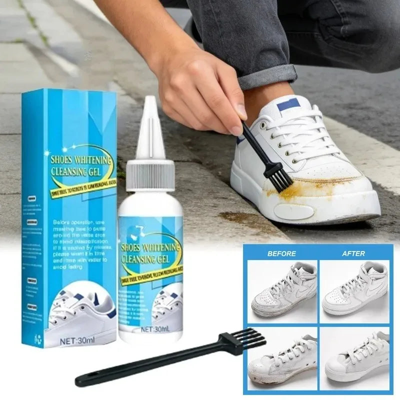 White Shoe Cleaning Cream & Stain Remover with Sponge