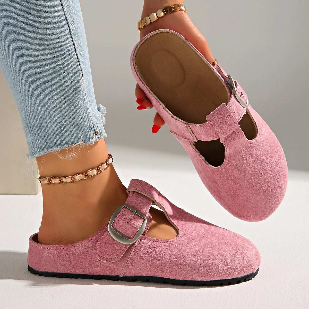 Women Mules Shoes Outdoor Indoor Summer Sandals Ladies Trend Clogs Zpaxo Pink 42