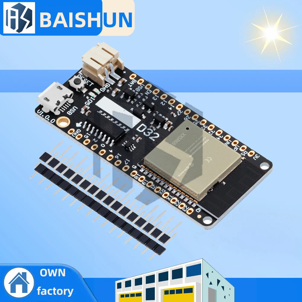 For LOLIN D32 V1.0.0 - Wifi+Bluetooth Board Based ESP-32 Esp32 ESP-32 4MB FLASH For Arduino MicroPython Compatible Zpaxo 10PCS