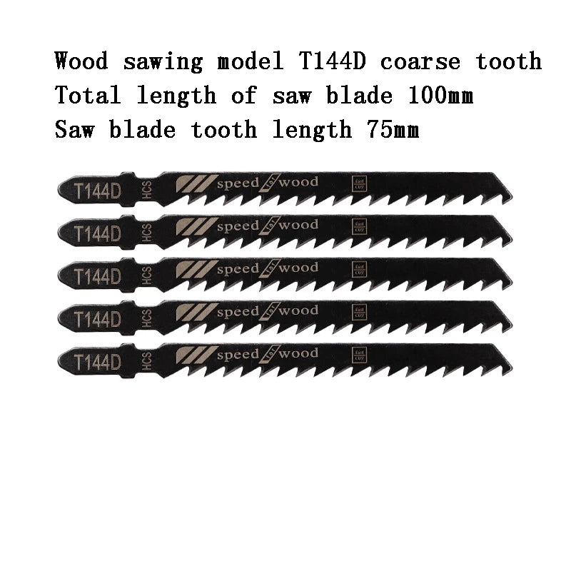 5Pcs JigSaw Blades Curve Cutting Jigsaw Blades Woodworking Saw Blades for Wood Fast Cutting Tools Jig Saw Blade Tool Accessories Zpaxo T144D 1pack