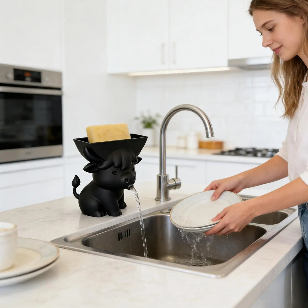Cute Sponge Holder Drainage Tray Sink Organizer Kitchen Bathroom