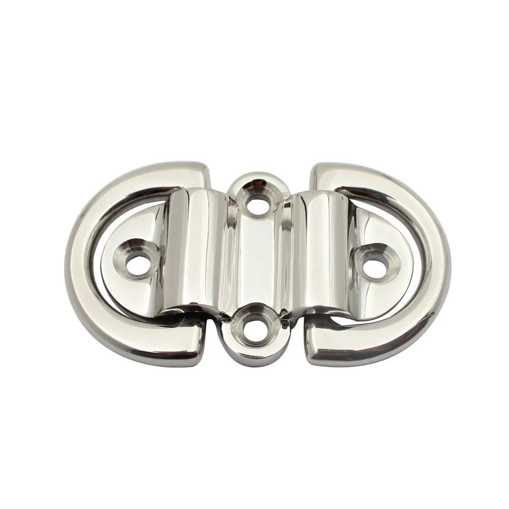316 Stainless Steel D-shaped Buckle Folding Design Double D Ring Yacht Hardware Accessories Heavy Duty Polish Finish Zpaxo Without screws