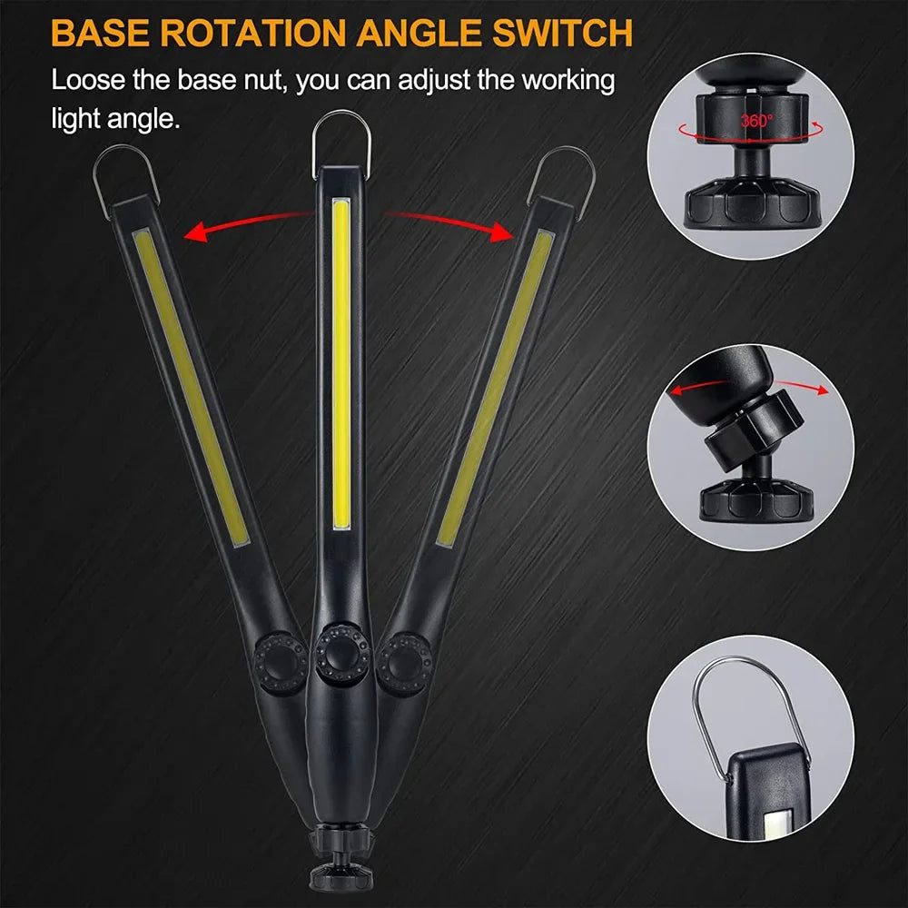 COB LED Magnetic Work Light – USB Rechargeable 700 Lumen Torch