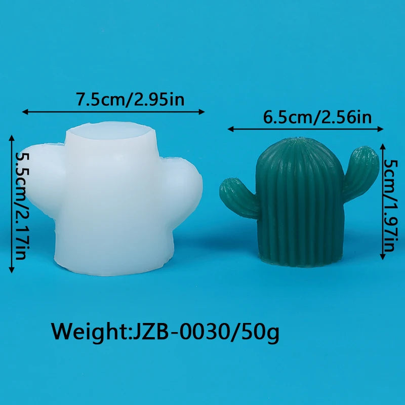 Succulents Candle Silicone Mold 3D Cactus Succulent Plants Soap Aroma