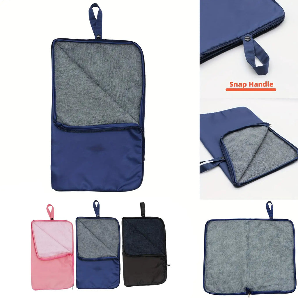 1PC Zipper Closure Towel Wet Bag Leak-proof Diaper Bag Dry And Wet Separation Swimming Suit Pouch Handle Swim Bag Pouches Zpaxo