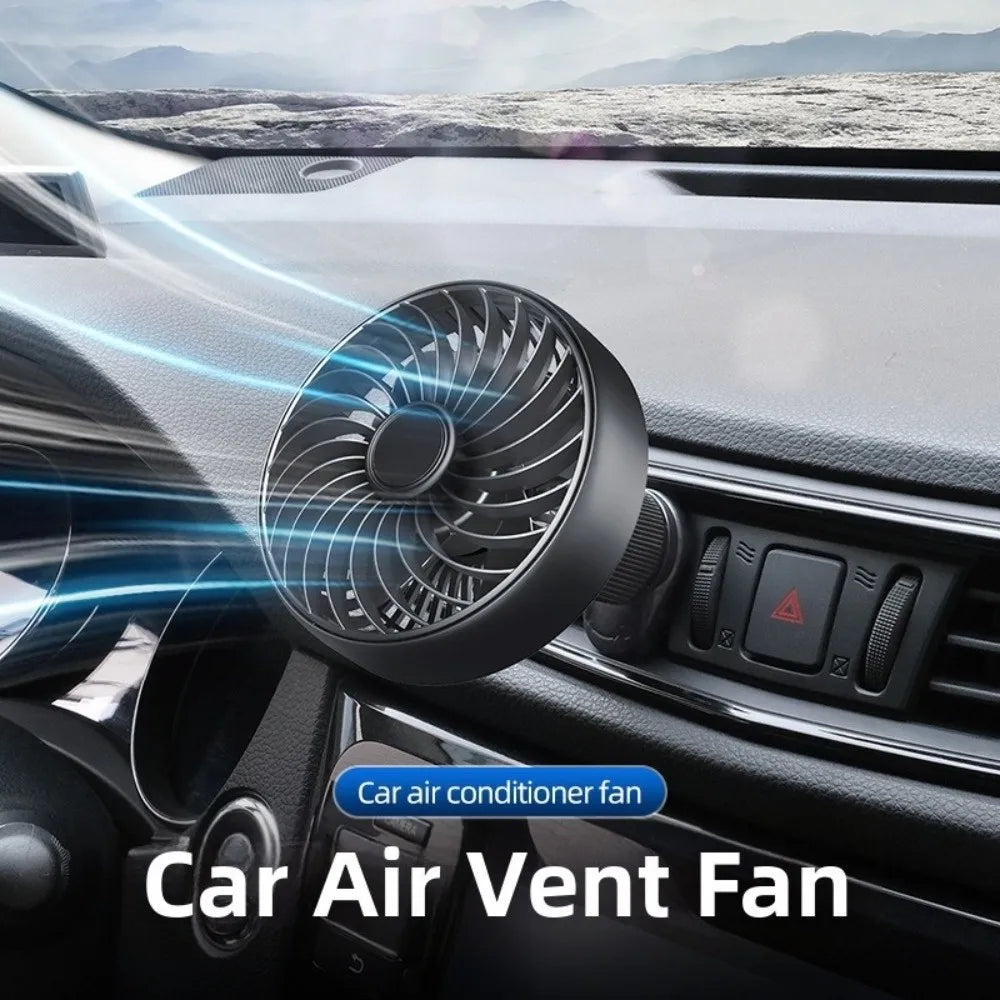 360 Degree Car Air Outlet Fan Adjustable Speeds Comfort Circulation Zpaxo