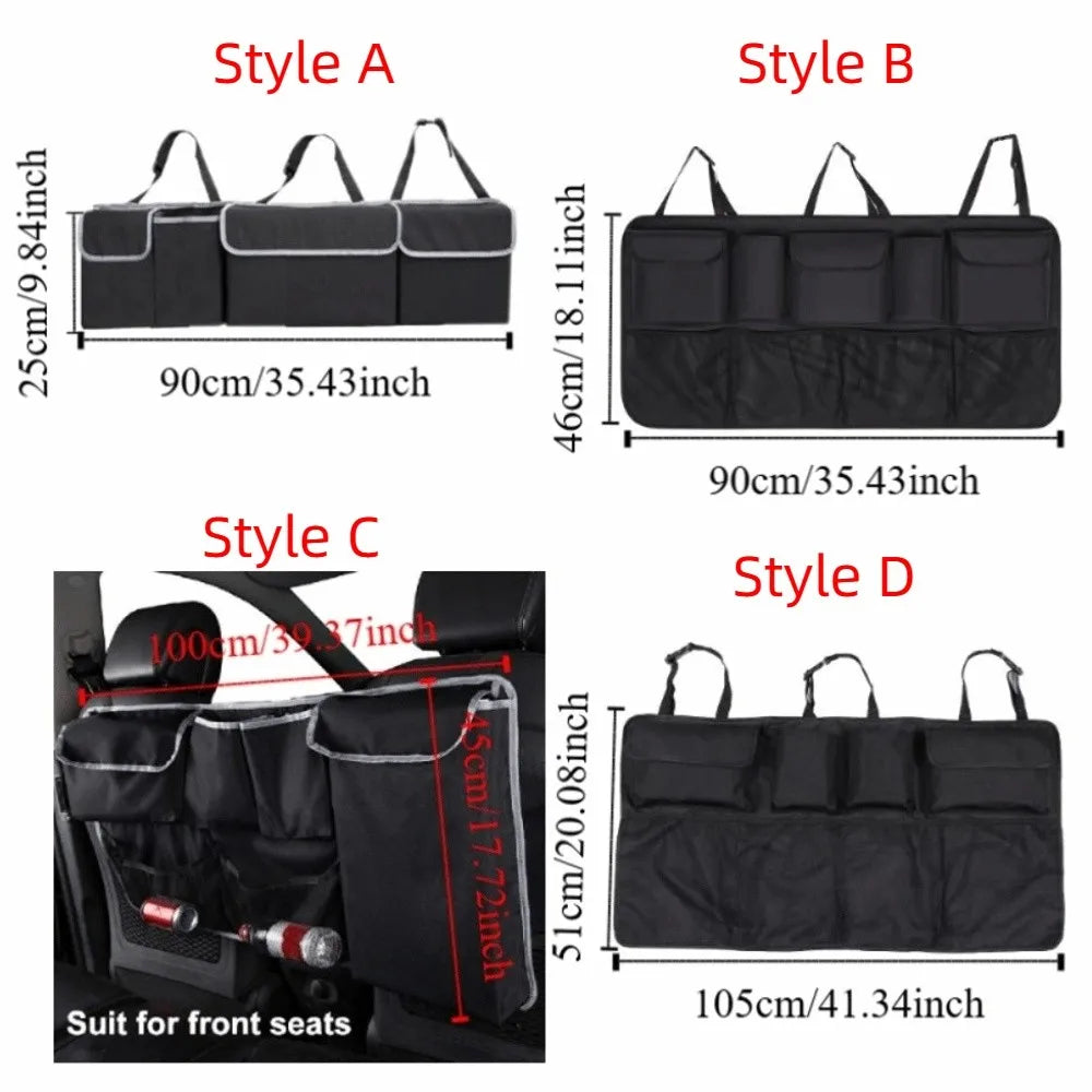 Car Trunk Hanging Storage Bag Large Capacity Backseat Storage Pocket Multi-pocket Car Seat Back Organizers Zpaxo