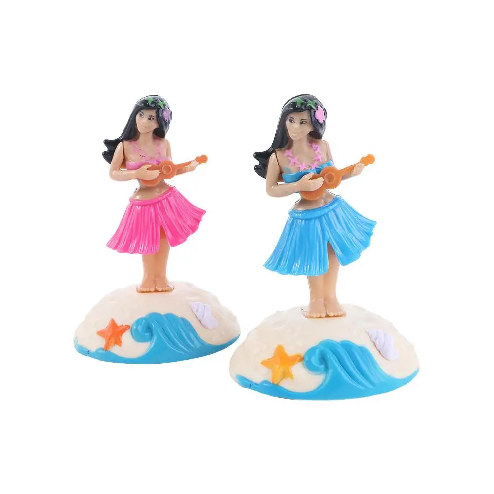 Decor Grass Skirt Swing Dancing Hula Girl Swinging Hawaiian Girl Solar Dancing Girl Solar Powered Hula Girl Solar Swinging Doll Zpaxo Blue