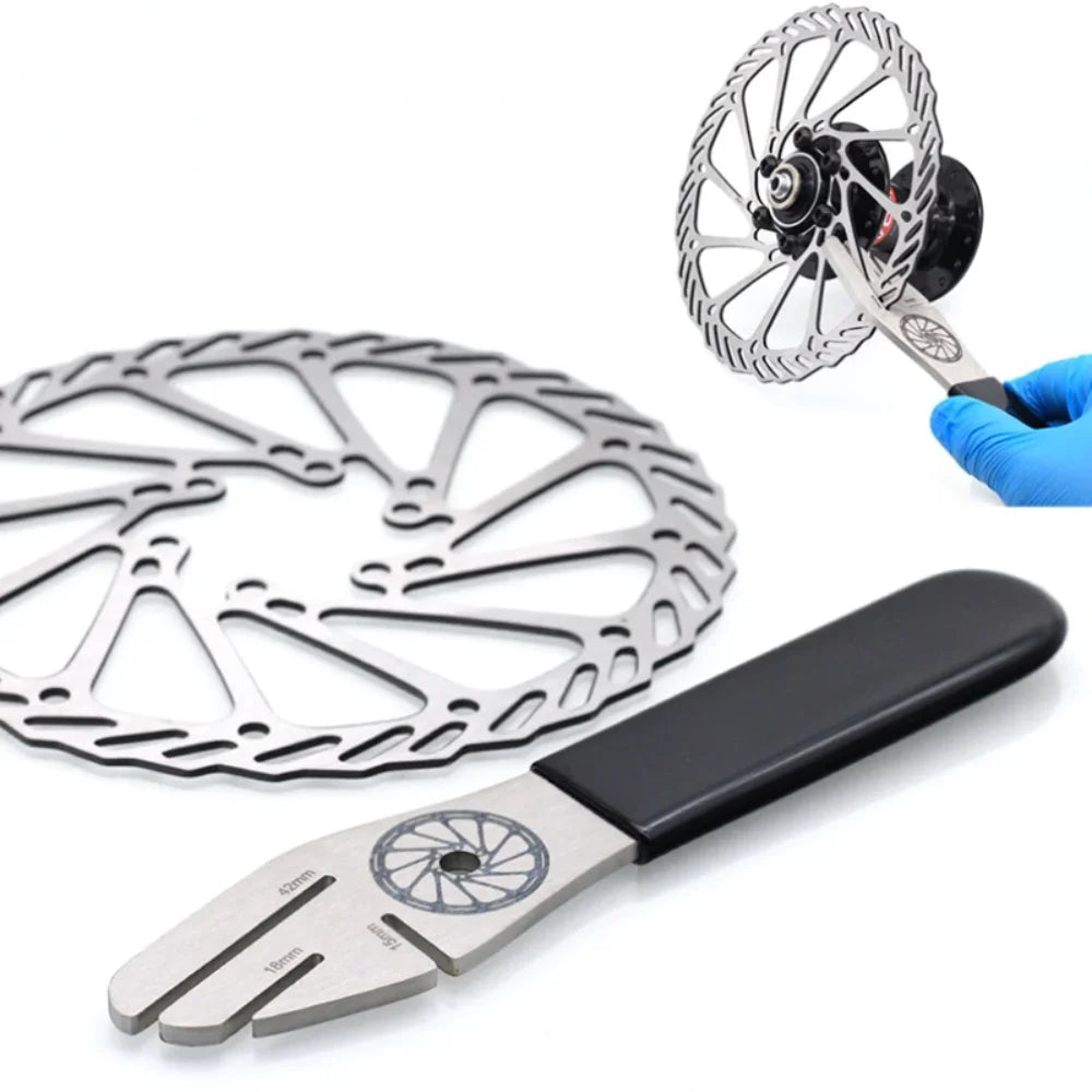 Bicycle Disc Brake Rotor Alignment Truing Tools Bike Accessories Disc Flattening Correction Wrench Stainless Steel Tool Zpaxo