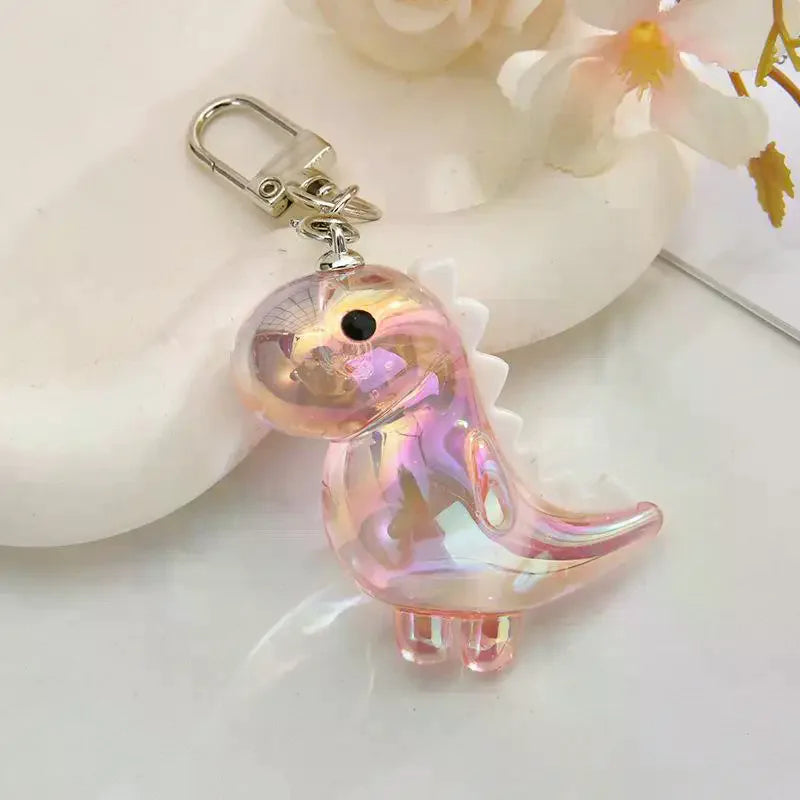 Cute Acrylic Dinosaur Keychain Paired Sturdy Buckle Daily Casual Zpaxo