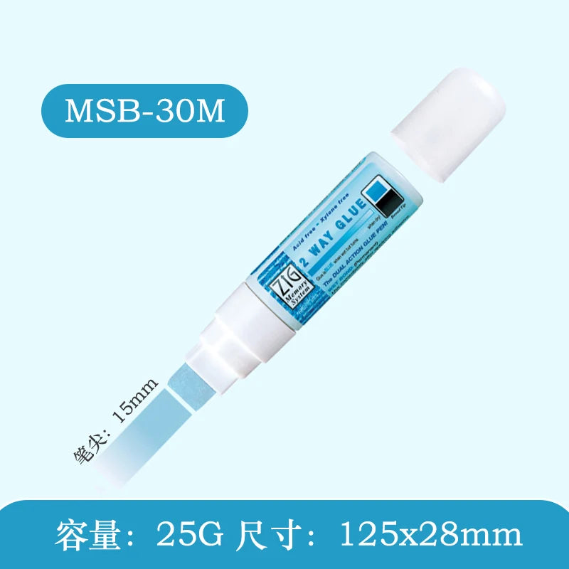 2 Way Glue Pen(1mm/2mm/4mm/15mm) , Adhesive for Professional,Artists, Crafting, Scrapbooking, Gift Card Zpaxo MSB-30M