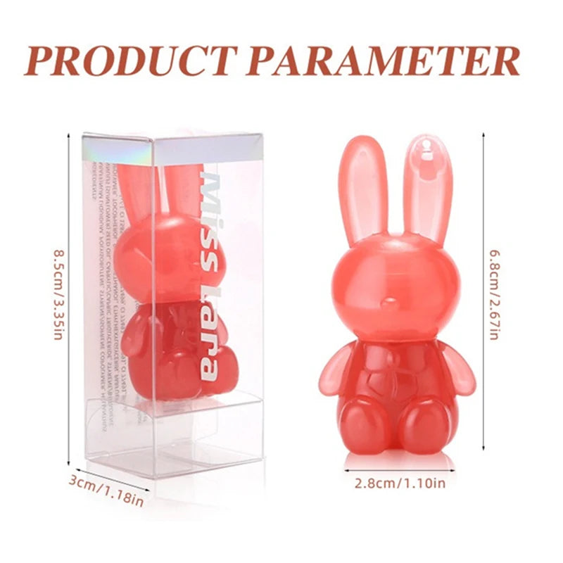 Watery Crystal Clear Jelly Rabbit Lip Gloss Long-lasting Moisturizing Smooth Shimmering Lip Hydrating Liquid Fruit Lip Tint Zpaxo