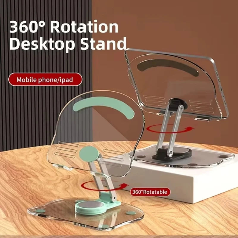 Transparent Rotating Stand Acrylic Plate Desktop Mobile Phone Tablet Zpaxo