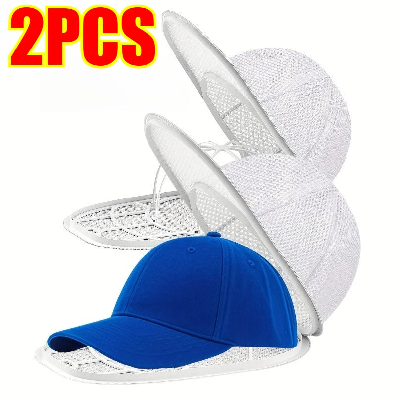 1/2Pcs set Hat washing set, baseball duckbill cap, washing and sun drying integrated, non deformed machine wash protective rack Zpaxo 2PCS-White