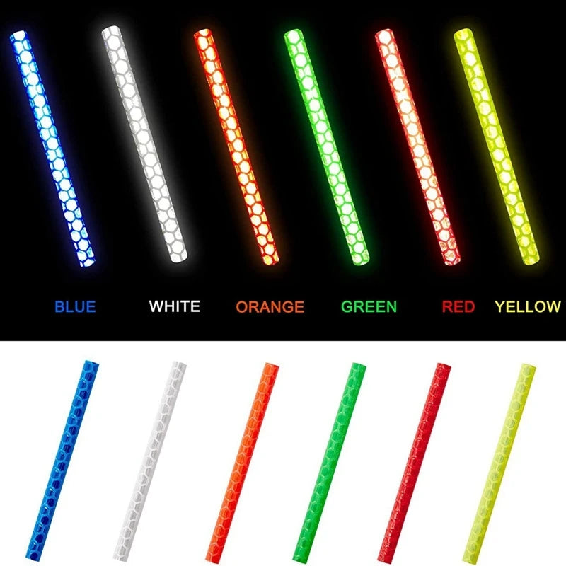 Bicycle Wheel Spokes Reflective Sticker Tube Warning Strip 12Pcs MTB Bike Reflective Mount Clip Wheel Spoke Reflector Stripe Zpaxo