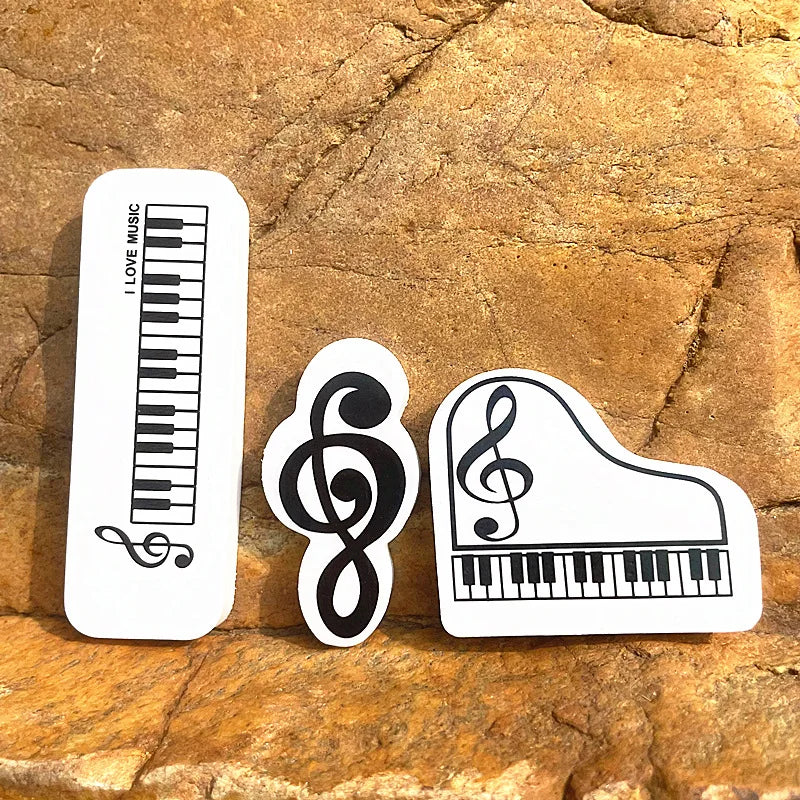 Piano Note Shape Erasers 3-Pack | Treble Clef Music Gift Novelty Eraser Set Zpaxo