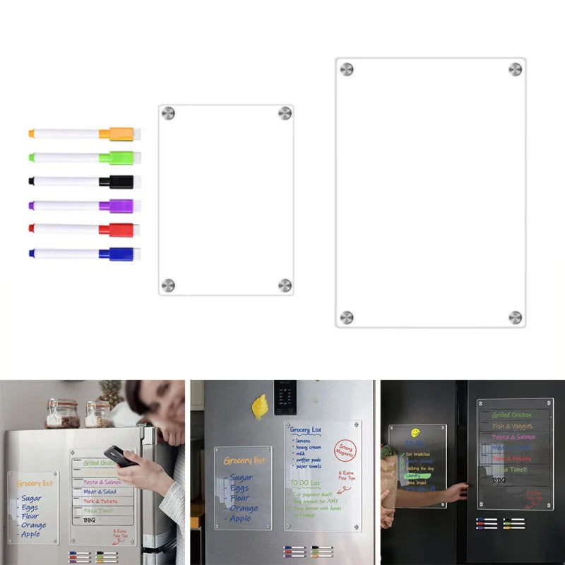 Reusable Magnetic Dry Erase Calendar Clear Acrylic Message Board
