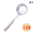 Oil Pot Food Filter Wooden Handle Stainless Steel Colander Pasta Noodle Strainer Skimmer Spoon Strainer Cooking Kitchen Utensils Zpaxo A1
