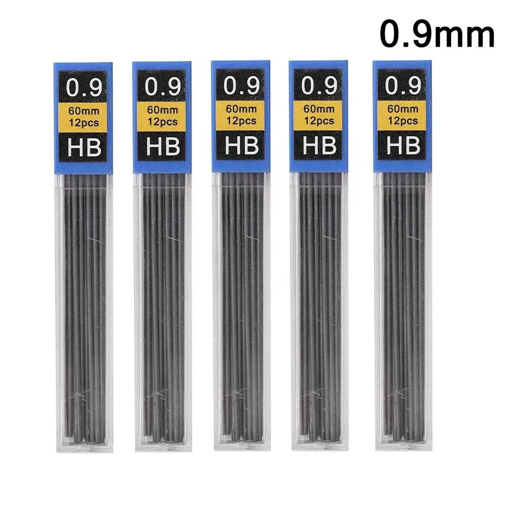 Mechanical Pencil 0.3 0.5 0.7 0.9 1.3 2.0mm 3.0mm Low Center of Gravity Metal Drawing Special Pencil Office School Art Supplies Zpaxo 5 Boxs 0.9mm Leads