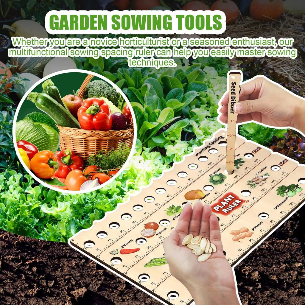 Wooden Plant Ruler Seedling Spacing Tool Gardening Measuring Gauge