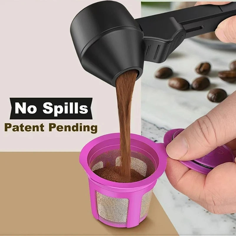 Coffee Scoop Funnel Reusable K-cup Pot 2 Tablespoon Capacity Zpaxo
