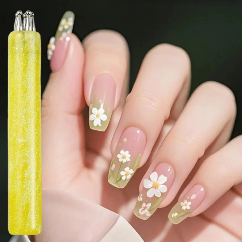 Multi-purpose 5 Petal Flower Nail Dotting Pen Art Acrylic Rhinestones Zpaxo
