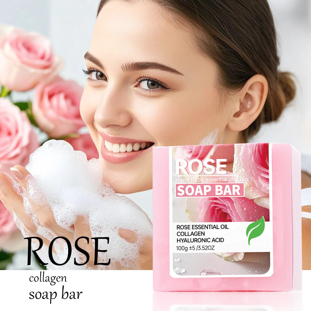Rose Essential Oil Handmade Soap – Face, Body & Intimate 100g Handmade Bar Soap Zpaxo