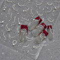 French Tips Nail Stickers 3D Pearl Lines Sliders Decals Manicure Zpaxo MS515