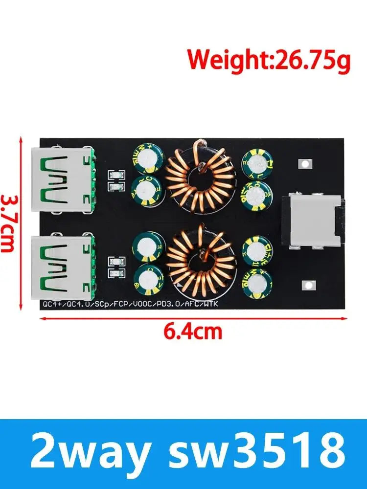 1 2 4 Way USB Type-C Mobile Phone Quick Charge Adapter 6-35V Step Down Buck Boost Module SW3518 For Huawei QC4.0 QC3.0 Zpaxo 2way SW3518