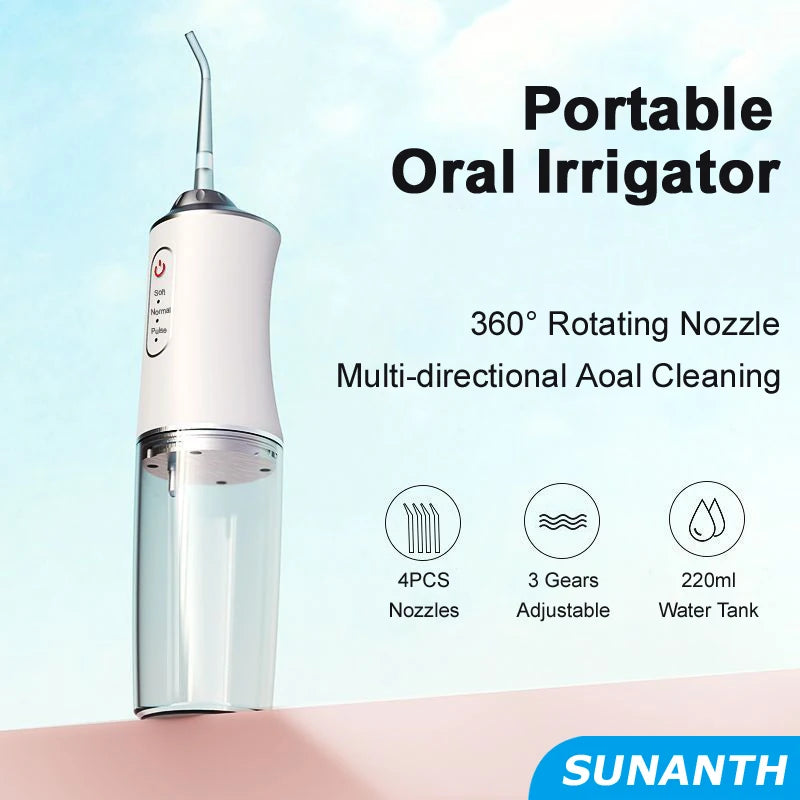 Portable Smart Electric Oral Irrigator Water Flosser 4 Jets 3 Modes Rechargeable Dental Water Jet Irrigator Dental Teeth Cleaner Zpaxo