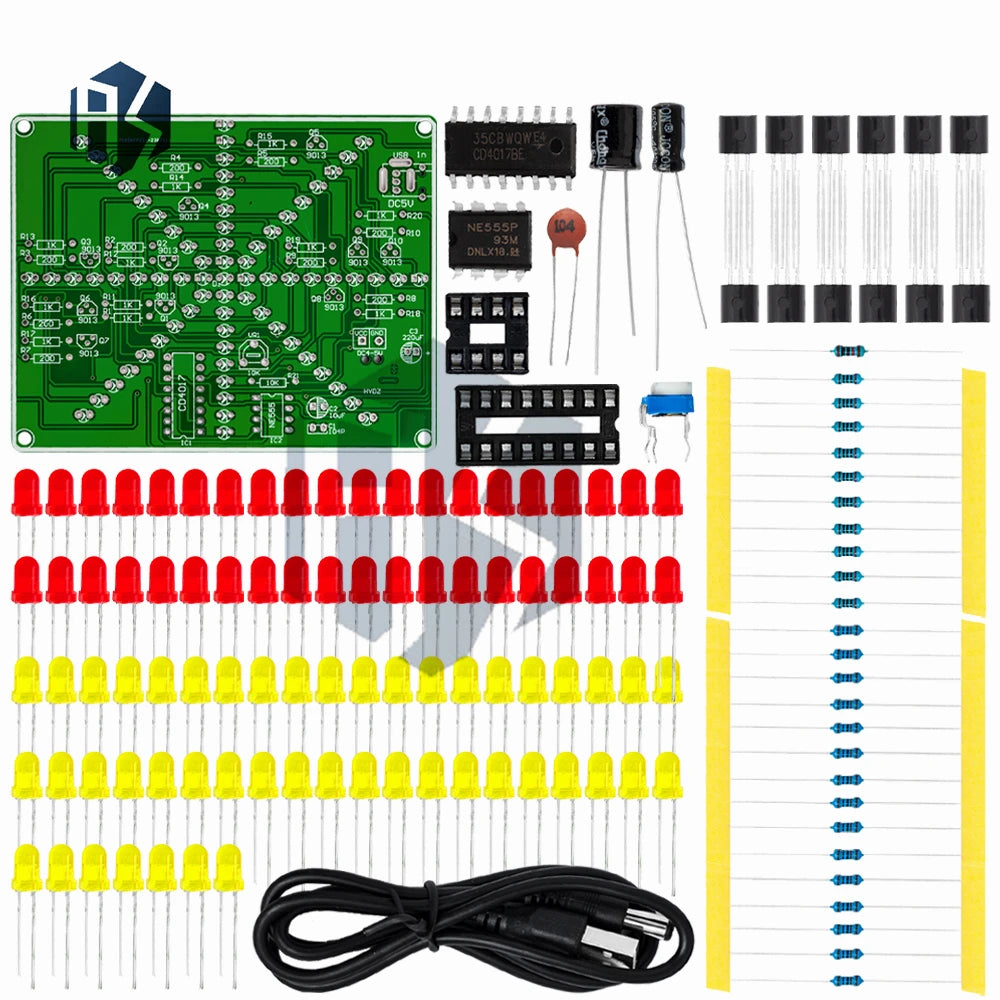 NE555/4017 Explosion Light & Cross Water Flow Light DIY Kit - Flowing Light Electronic Component Assortment for DIY Projects Zpaxo