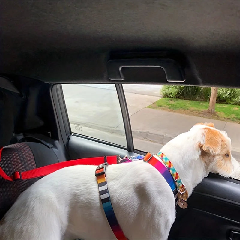Pet Car Seat Belt Adjustable 2-in-1 Nylon Strap Rear Zpaxo