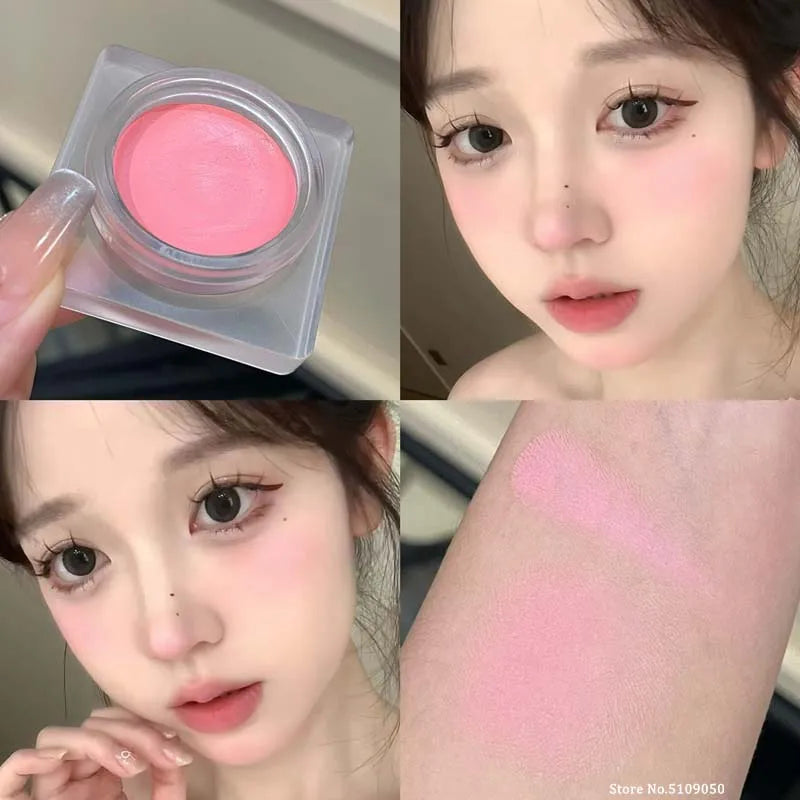 Purple Blush Cream Cheek Rouge Rose Brown Mud Palette Long-lasting