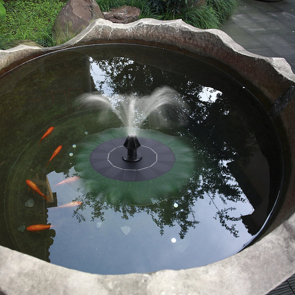 Green Lotus Leaf Solar Fountain Pump Floating Solar Panel Water Fountain Garden Pond Decoration Outdoor As180-0814B Bird Bath Zpaxo