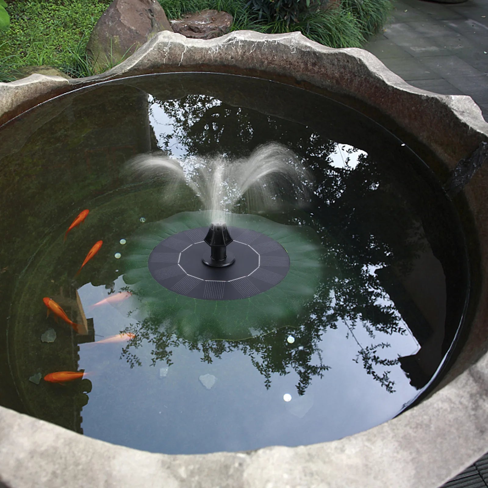 Green Lotus Leaf Solar Fountain Pump Floating Solar Panel Water Fountain Garden Pond Decoration Outdoor As180-0814B Bird Bath Zpaxo