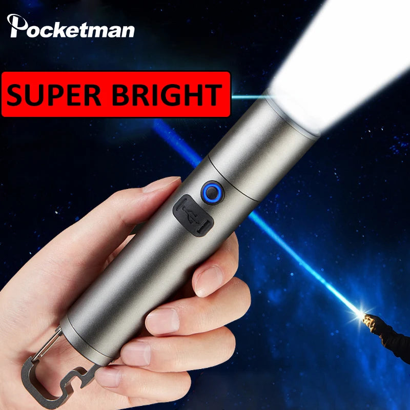 POCKETMAN 3800 Lumen LED Flashlight – USB Rechargeable Torch