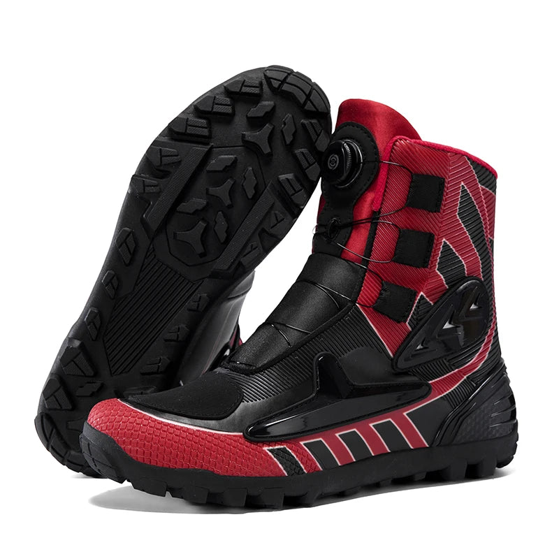 Lexsan Motorcycle Boots Men Leather Motos Breathable Anti Slip