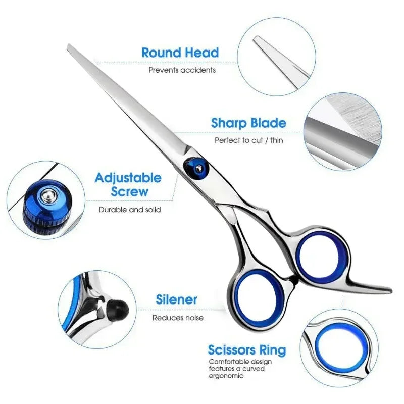 Professional Hairdressing Scissors Stainless Steel Cutting Thinning Barber Shear for Home Salon Use Zpaxo