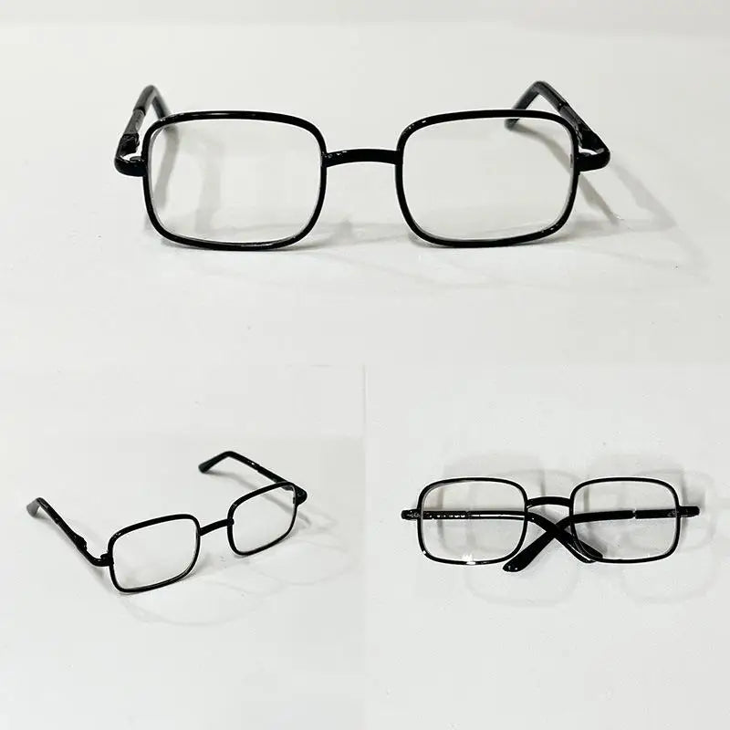 ▶1/6 Blythe Doll Metal Glasses Accessories Photography Props 8.5cm For 20cm Cotton Doll Action Figure Zpaxo Black