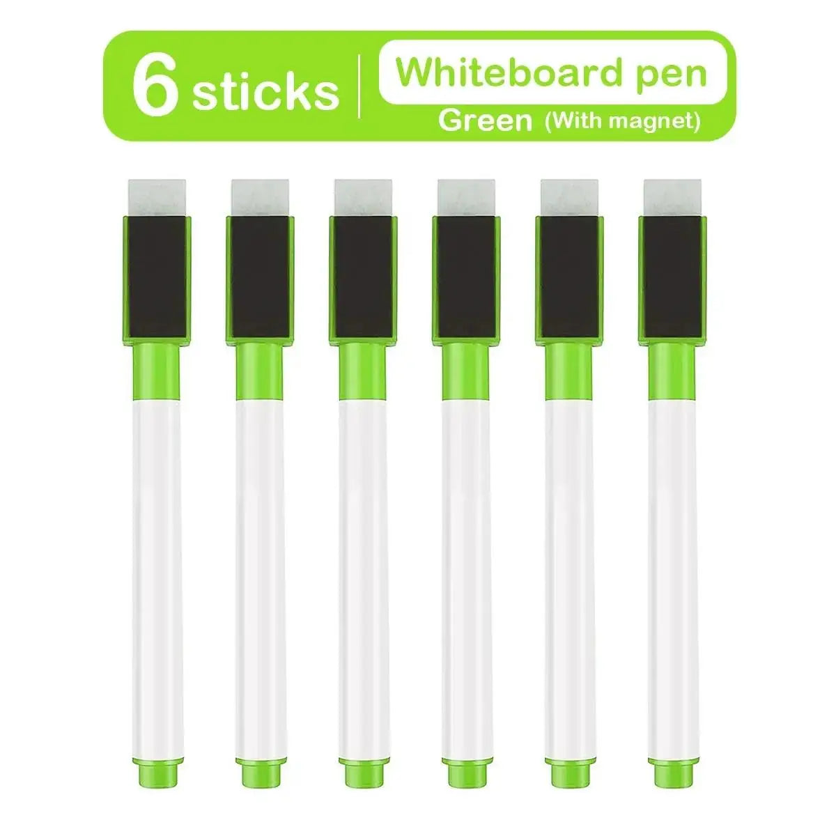 6/8Pcs Magnetic Erasable Whiteboard Pen Color Options Numbering Stationery Office Teaching Supplies For Whiteboard Student Note Zpaxo 6PCS-Green