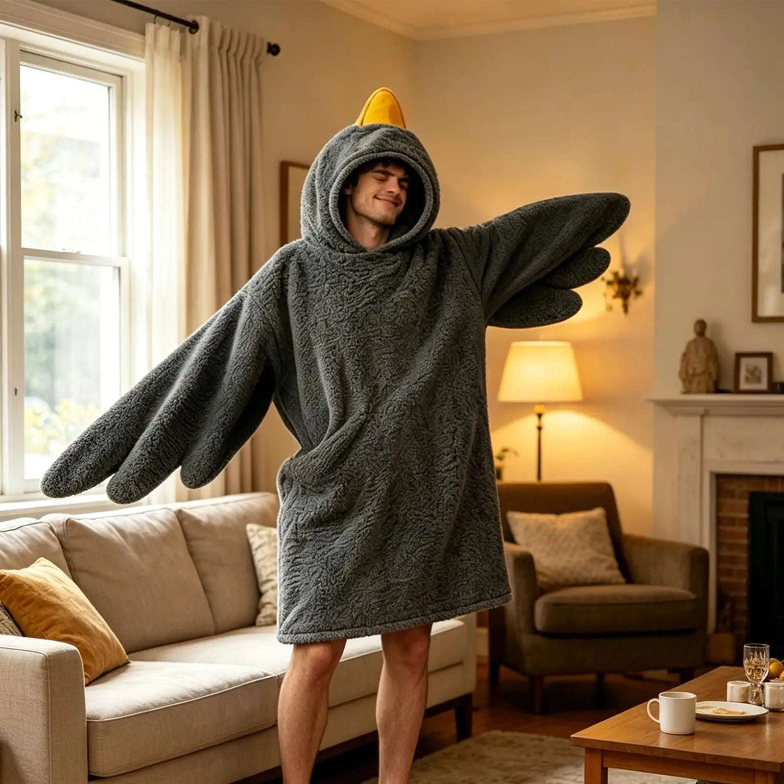 Duck Onesie Warm Funny Sleeping Costume Oversized Blankets Hooded