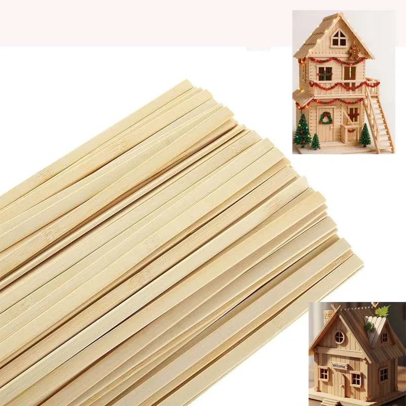 10pcs Wooden Sticks, Wide Flat Sticks, Wooden Paint Sticks Wood Strips for Craft Projects Zpaxo