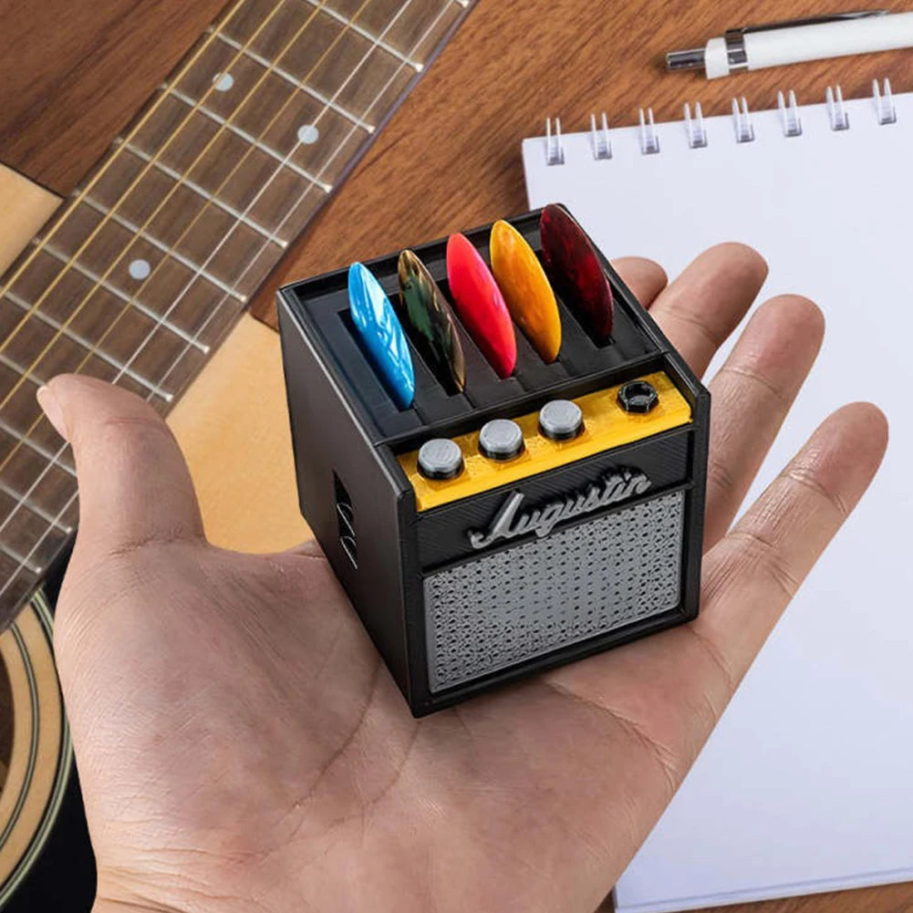 Portable Guitar Pick Holder 3D Printed Plectrum Storage Box Slot Capo