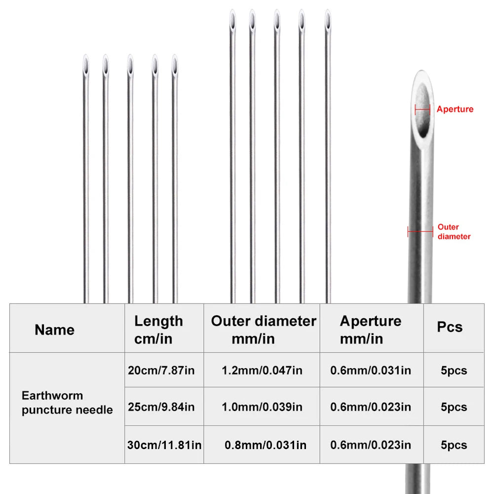 Earthworm Hooking Needle Worm Baiting Easy Use Fishing Hollow Hook