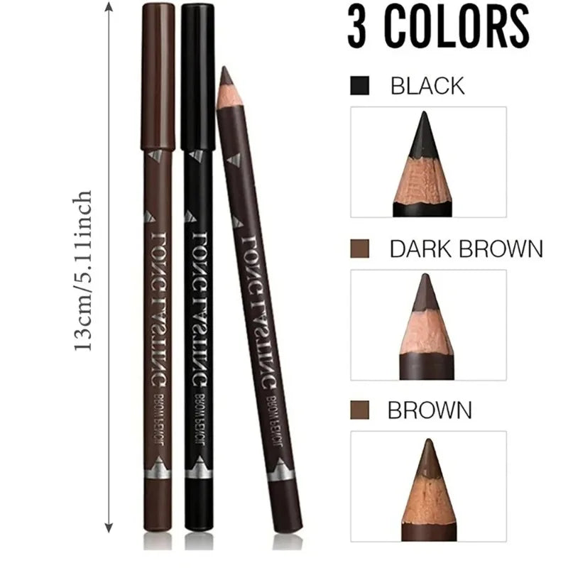 1- Waterproof Black Brown Eyebrow&eyeliner Pencil Long Lasting Sweat