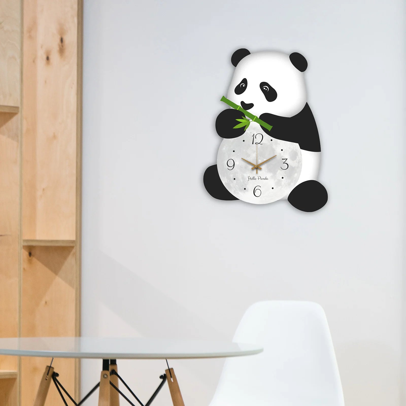 Panda Wall Clock Silent Cute Wall Hanging Decor for Kids Room Kitchen Office Decorative Clock Silent Bedroom Living Room Zpaxo