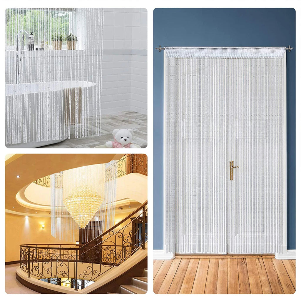 Beads Door Curtain Retro Plain Tassel Window Panel Room Divider
