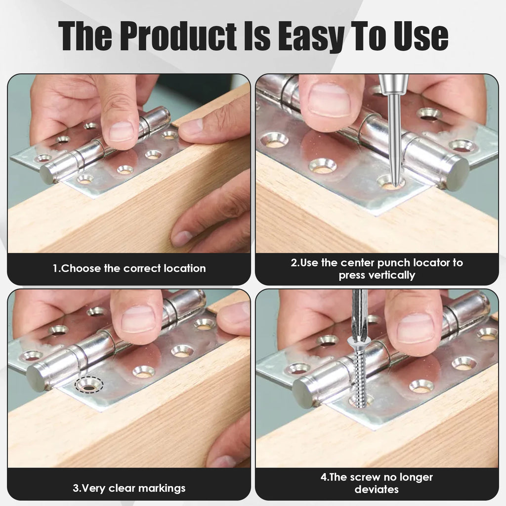 Automatic Center Punch 5 inch Steel Spring Loaded Center Hole Punch with Adjustable Tension Punch Tool for Metal Wood Glass Plas Zpaxo